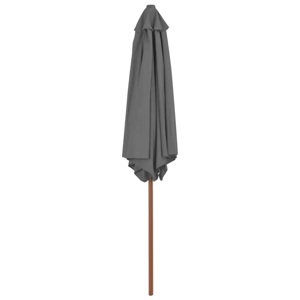 Outdoor Parasol with Wooden Pole 270 cm Anthracite 44515