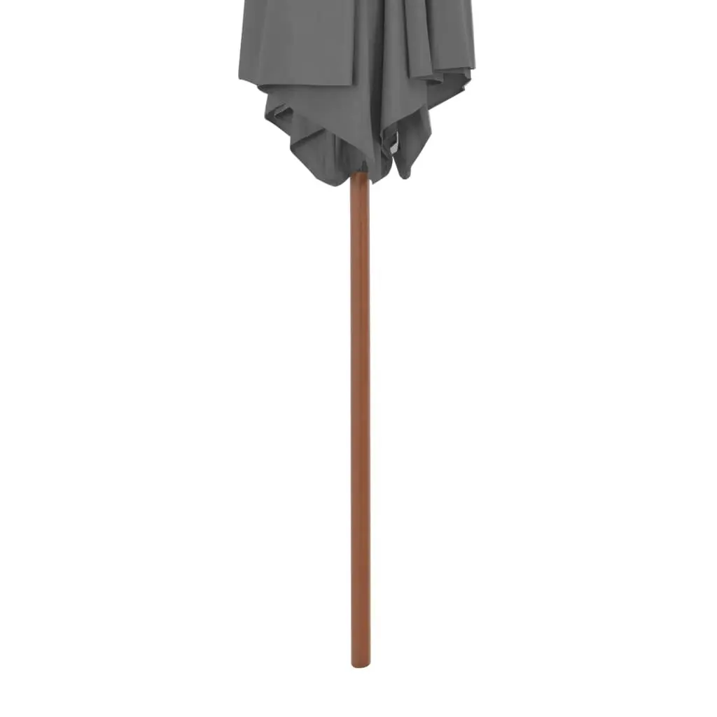 Outdoor Parasol with Wooden Pole 270 cm Anthracite 44515