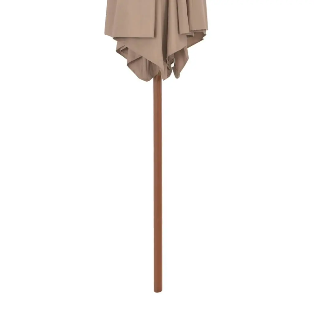 Outdoor Parasol with Wooden Pole 270 cm Taupe 44516