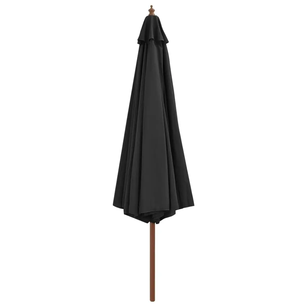 Outdoor Parasol with Wooden Pole 350 cm Anthracite 44529