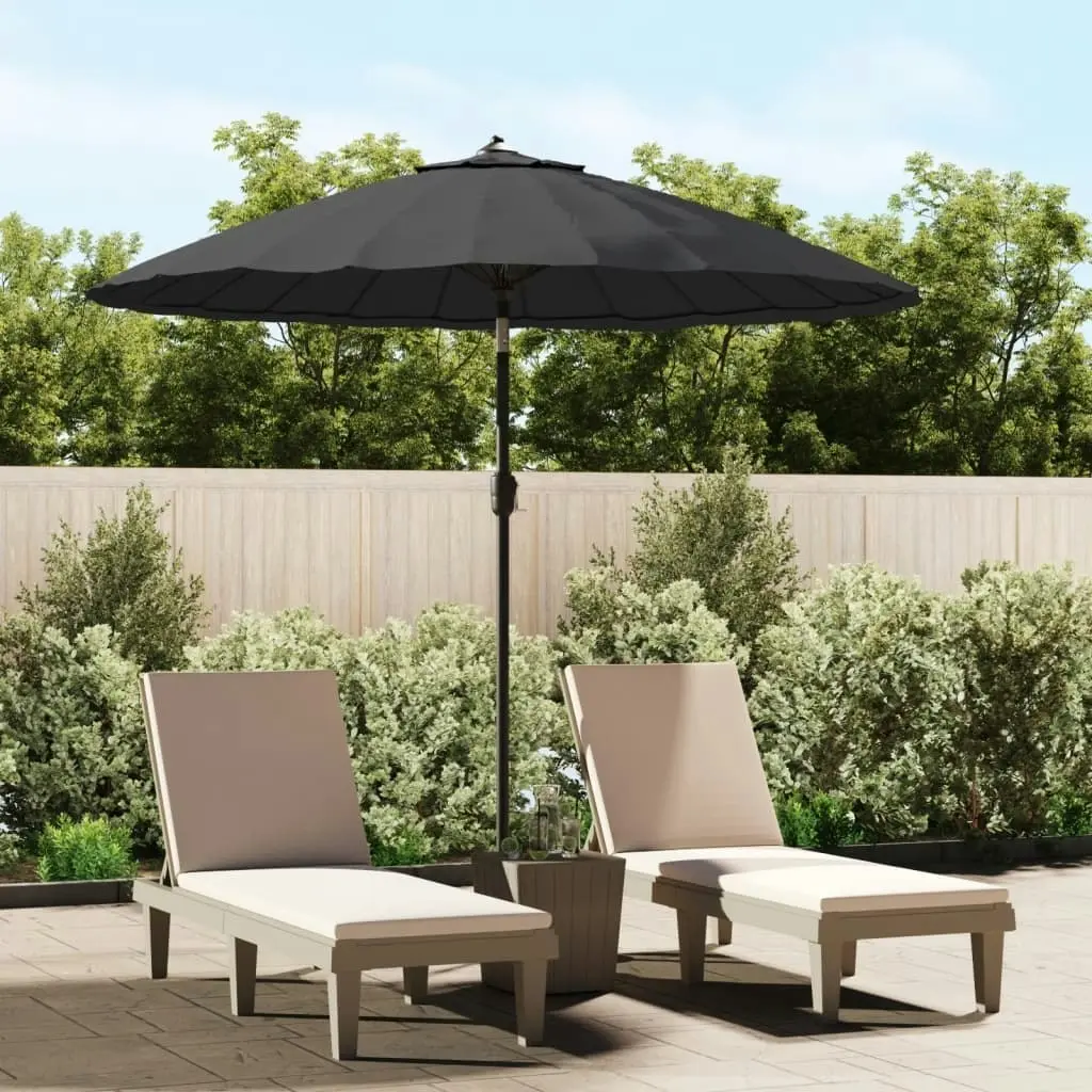 Outdoor Parasol with Aluminium Pole 270 cm Black 47310