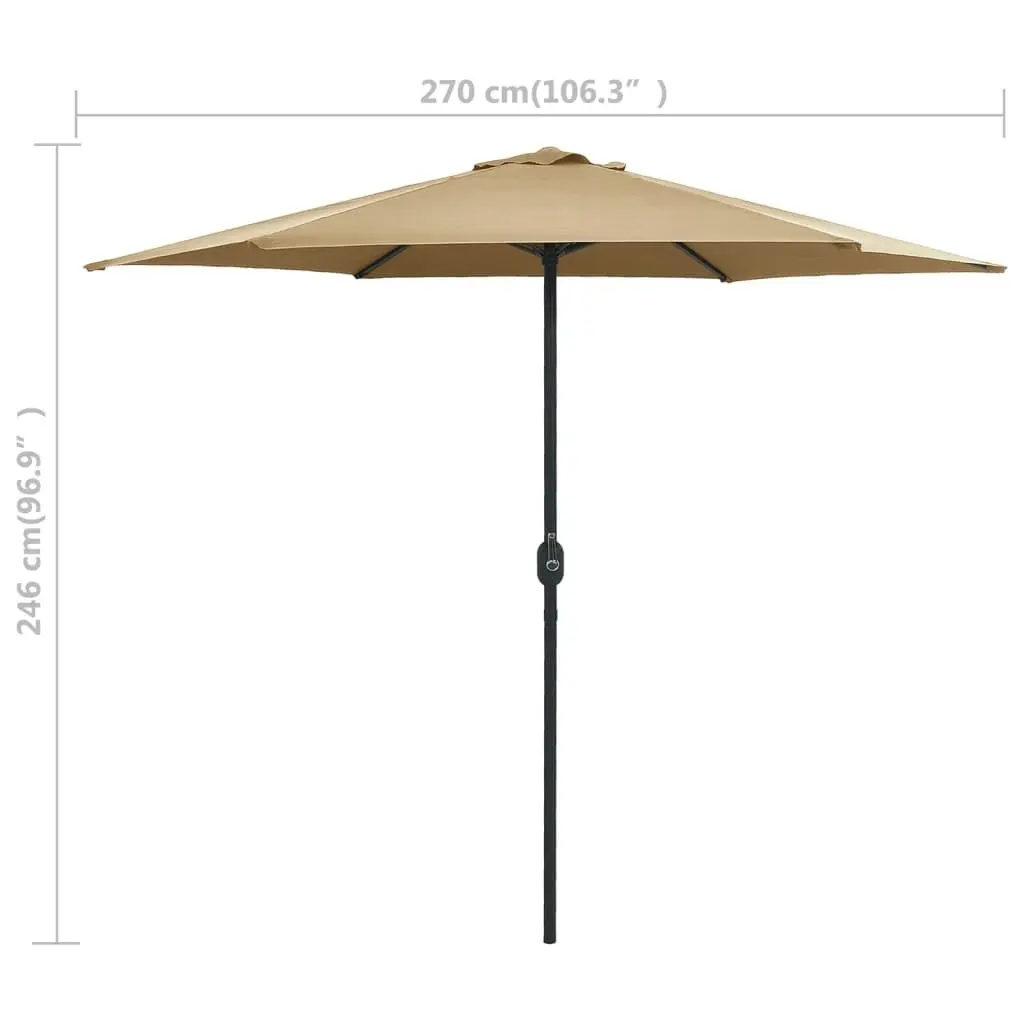 Outdoor Parasol with Aluminium Pole 270x246 cm Taupe 47347