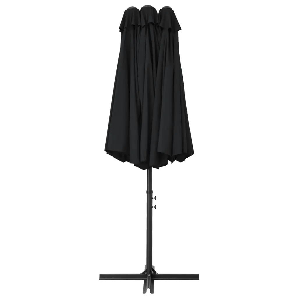 Outdoor Parasol with Aluminium Pole 460x270 cm Black 47302