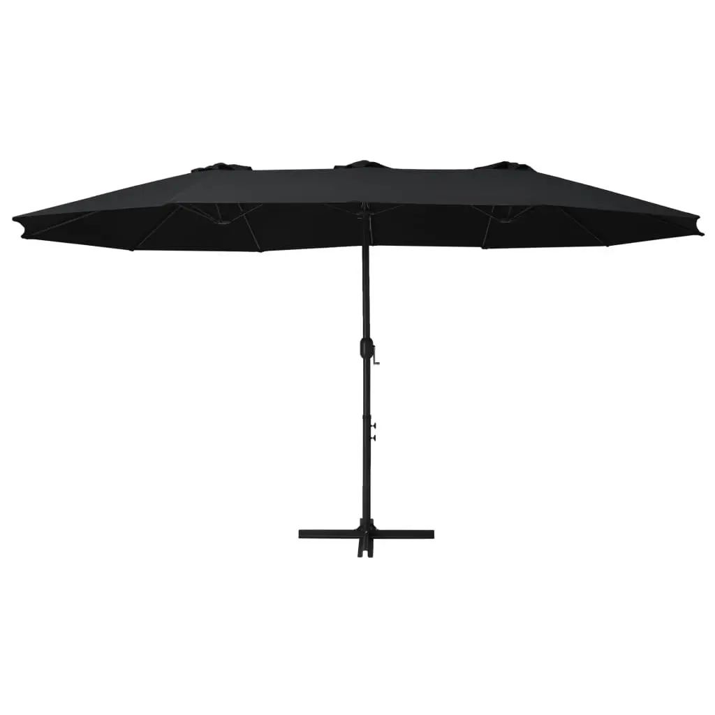 Outdoor Parasol with Aluminium Pole 460x270 cm Black 47302