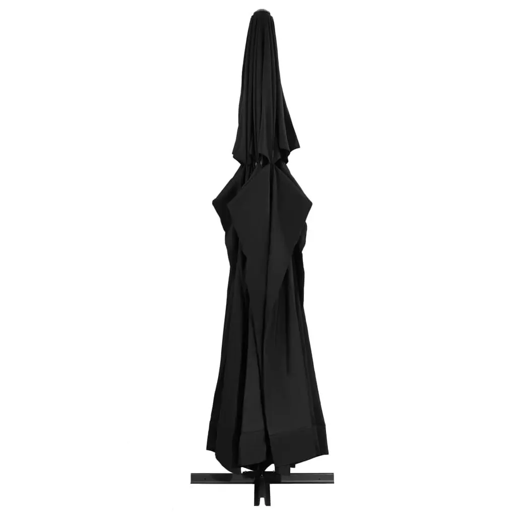 Outdoor Parasol with Aluminium Pole 600 cm Black 47376