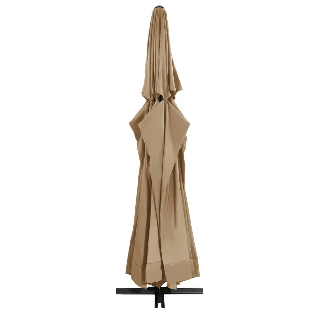 Outdoor Parasol with Aluminium Pole 600 cm Taupe 47373