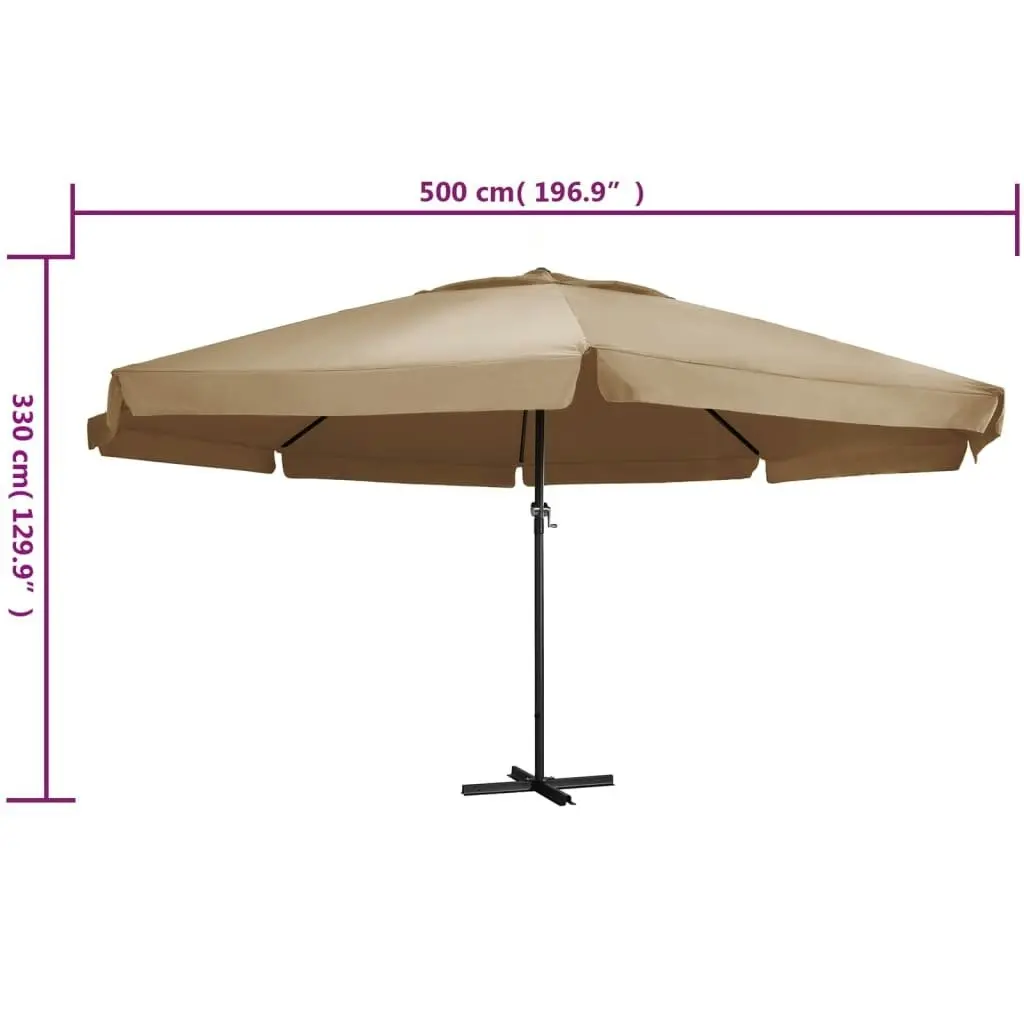 Outdoor Parasol with Aluminium Pole 600 cm Taupe 47373