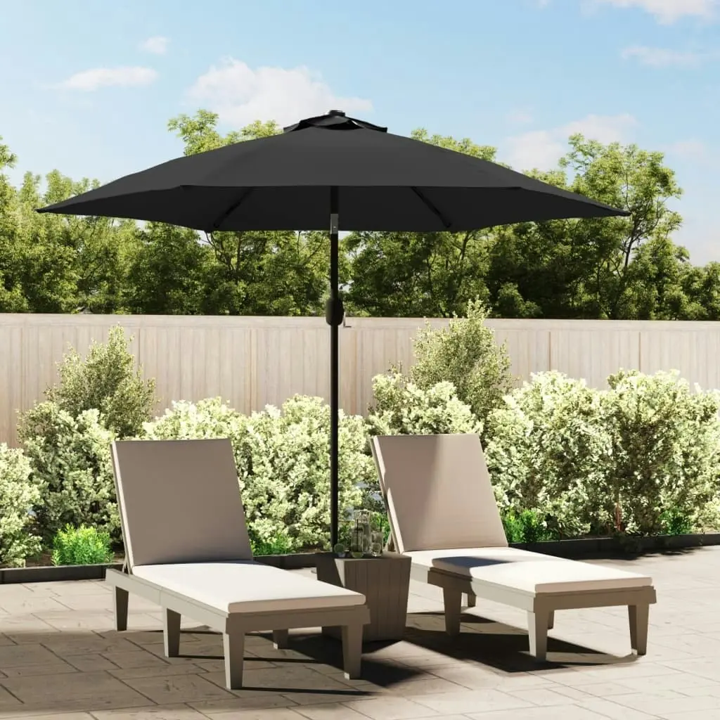 Outdoor Parasol with LED Lights and Steel Pole 300cm Anthracite 44511