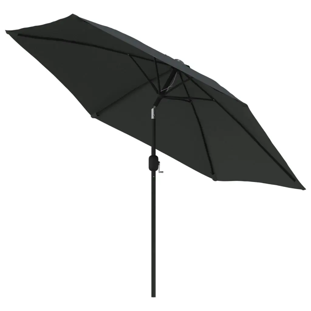 Outdoor Parasol with LED Lights and Steel Pole 300cm Anthracite 44511