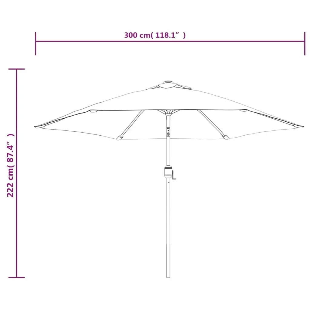 Outdoor Parasol with Metal Pole 300 cm Black 47126