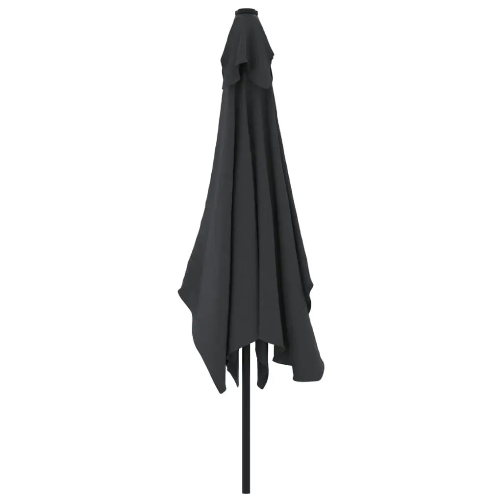 Outdoor Parasol with Metal Pole 300x200 cm Black 47128