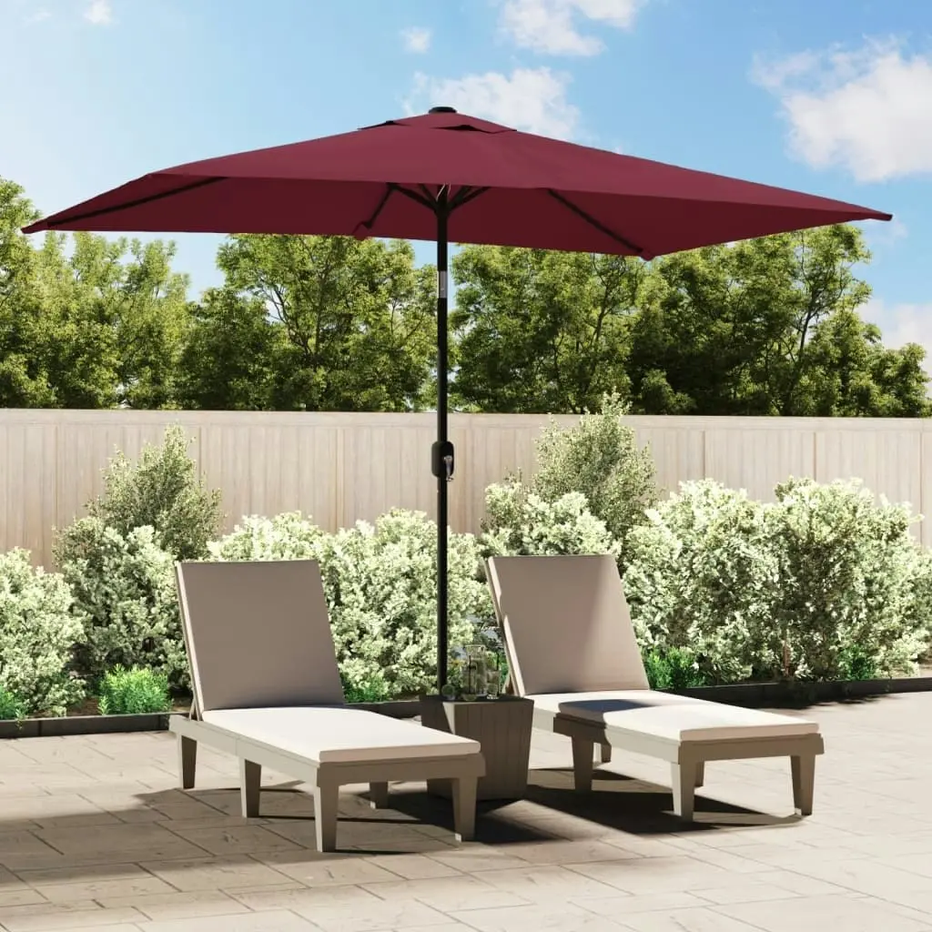 Outdoor Parasol with Metal Pole 300x200 cm Bordeaux Red 44503