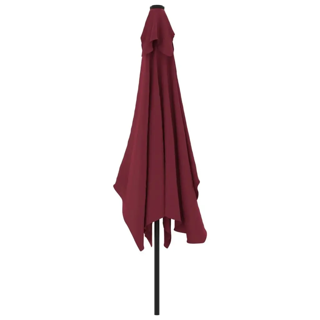 Outdoor Parasol with Metal Pole 300x200 cm Bordeaux Red 44503