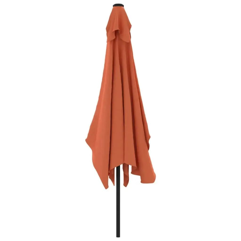 Outdoor Parasol with Metal Pole 300x200 cm Terracotta 44504