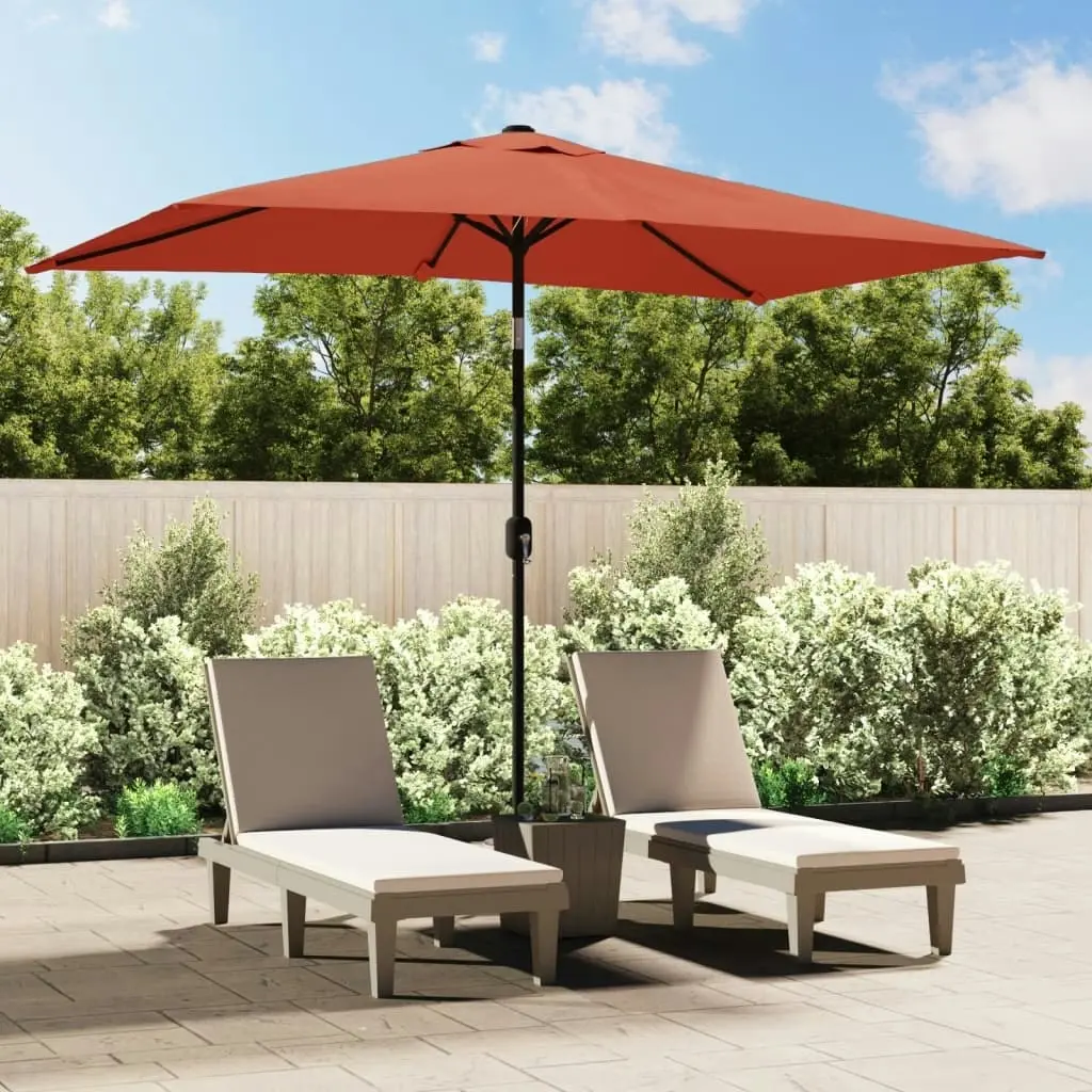 Outdoor Parasol with Metal Pole 300x200 cm Terracotta 44504