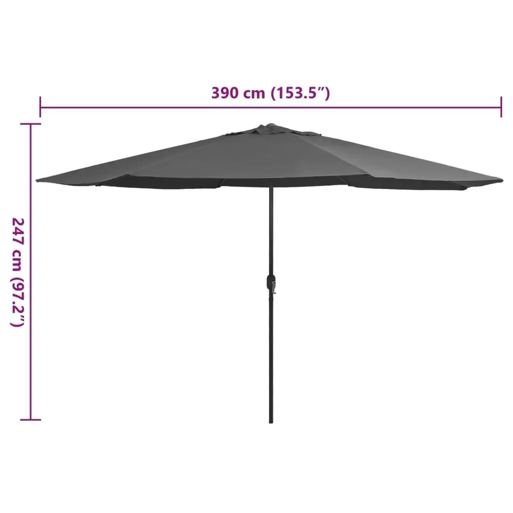 Outdoor Parasol with Metal Pole 400 cm Anthracite 47380