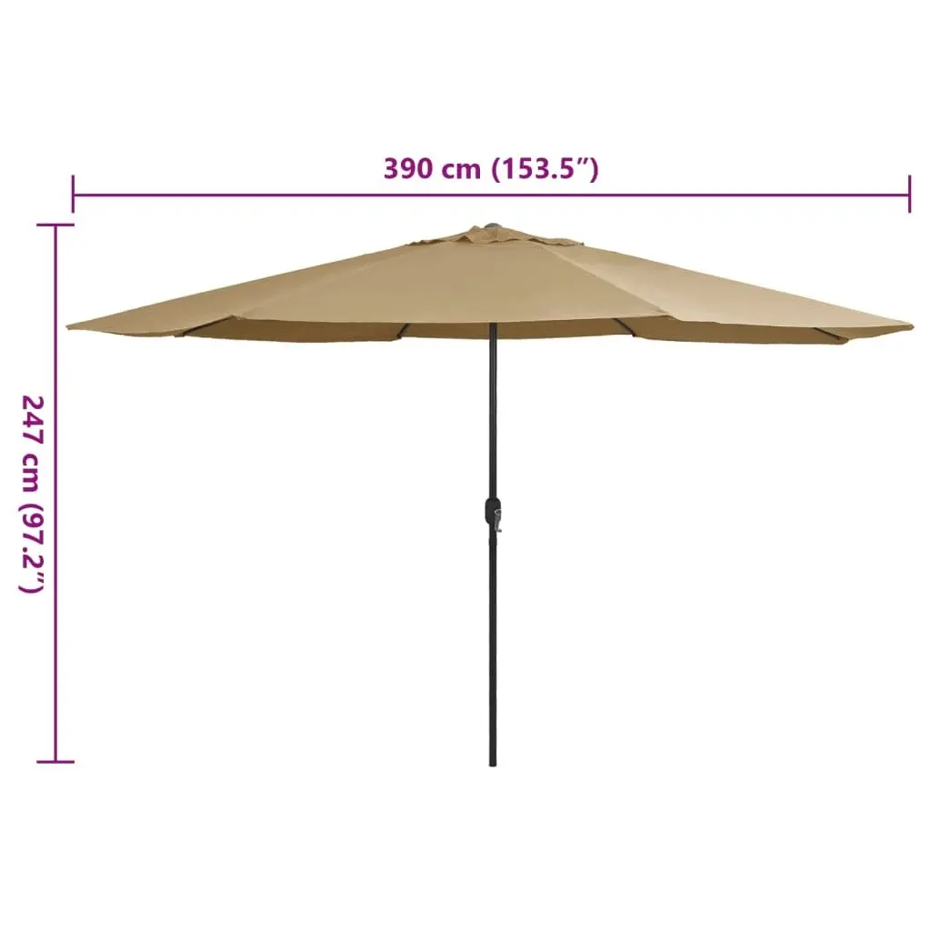 Outdoor Parasol with Metal Pole 400 cm Taupe 47381