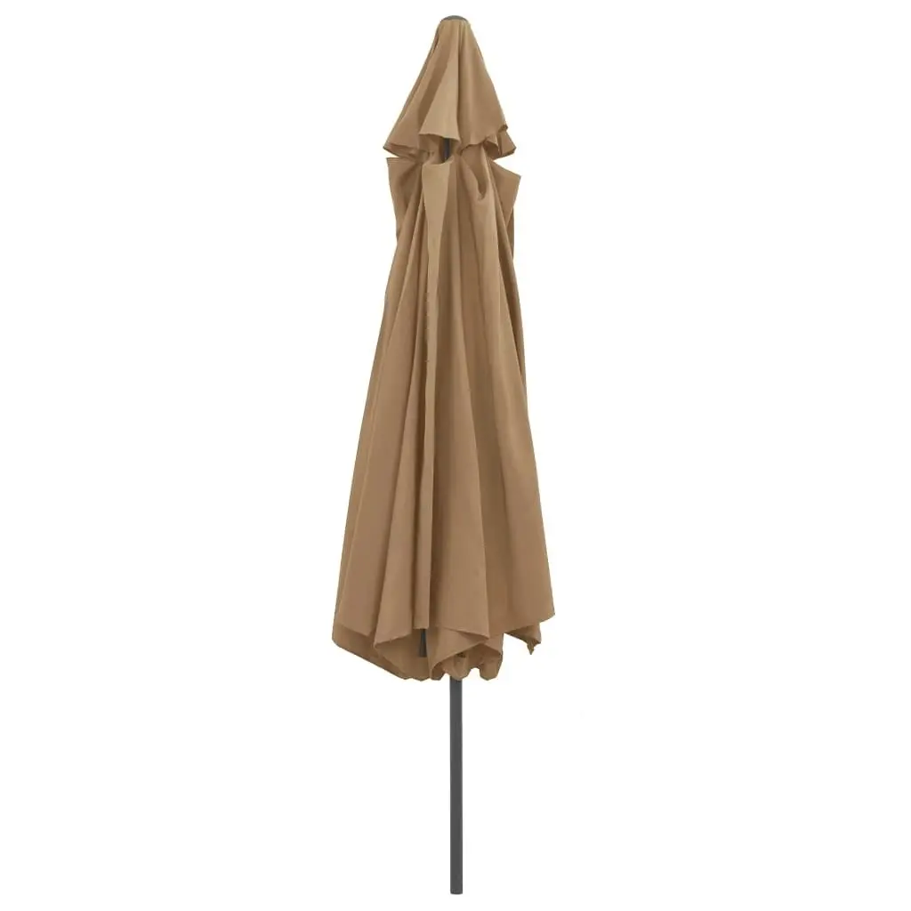 Outdoor Parasol with Metal Pole 400 cm Taupe 47381