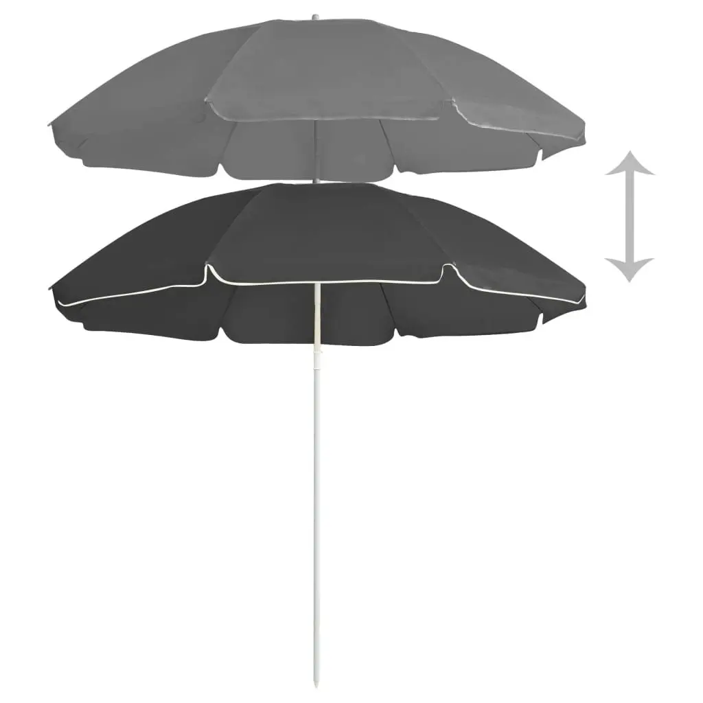 Outdoor Parasol with Steel Pole Anthracite 180 cm 315542