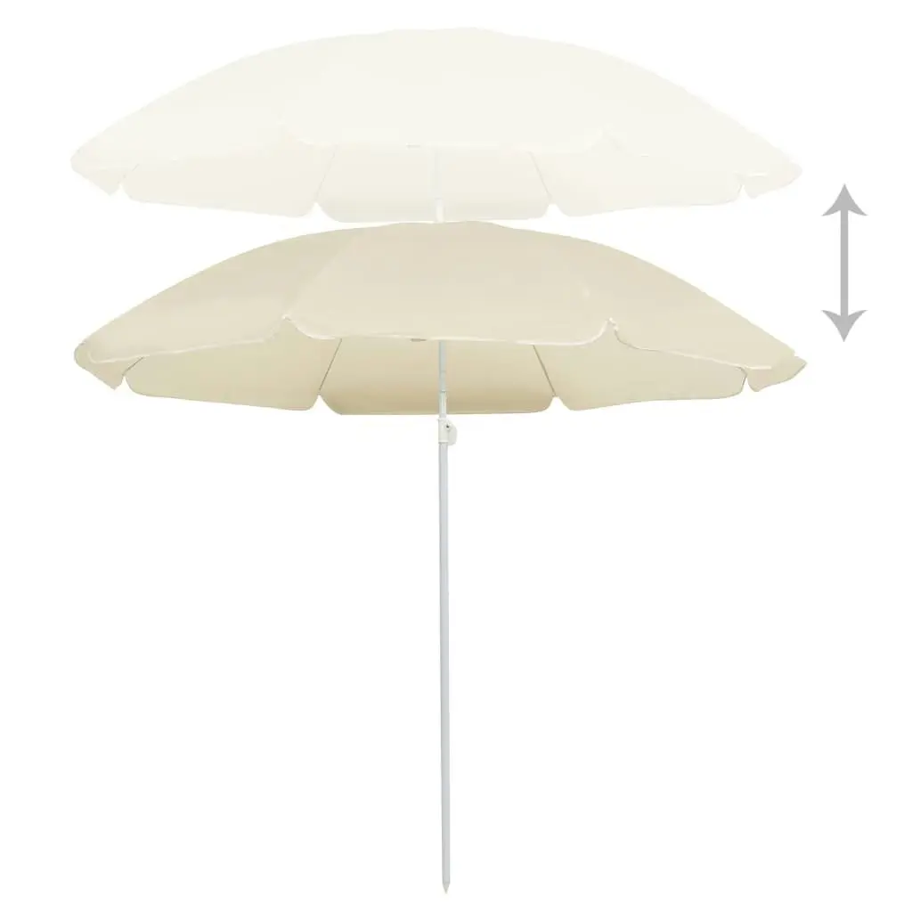 Outdoor Parasol with Steel Pole Sand 180 cm 315537