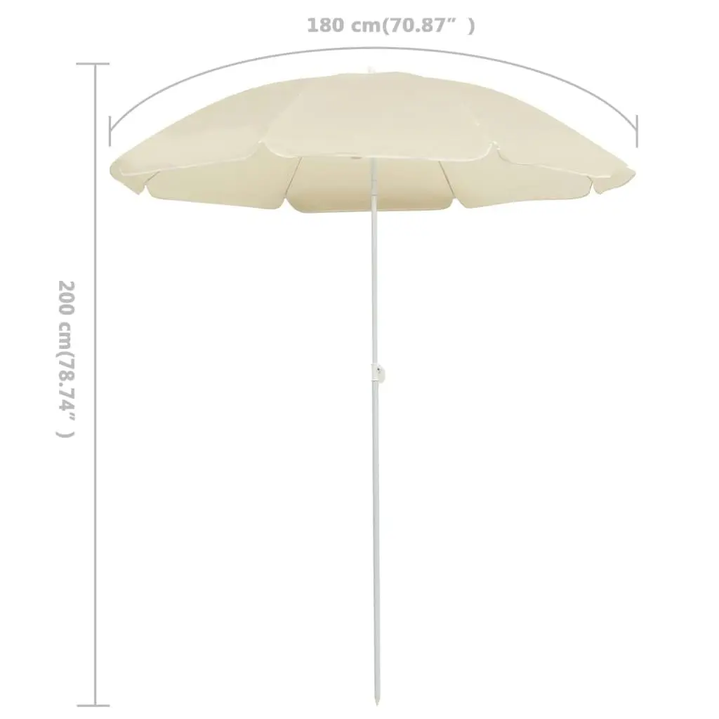 Outdoor Parasol with Steel Pole Sand 180 cm 315537