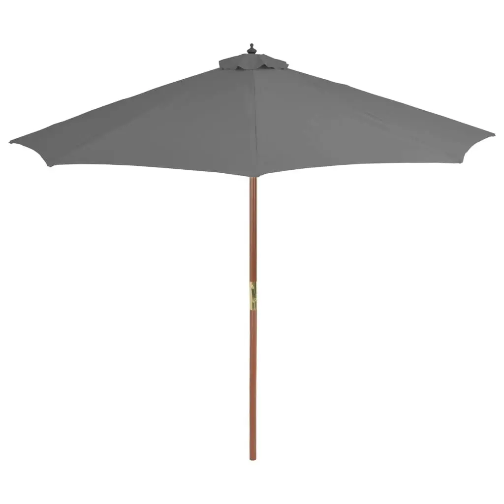 Outdoor Parasol with Wooden Pole 300 cm Anthracite 44495