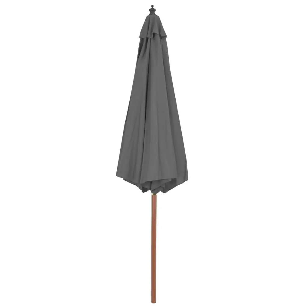 Outdoor Parasol with Wooden Pole 300 cm Anthracite 44495