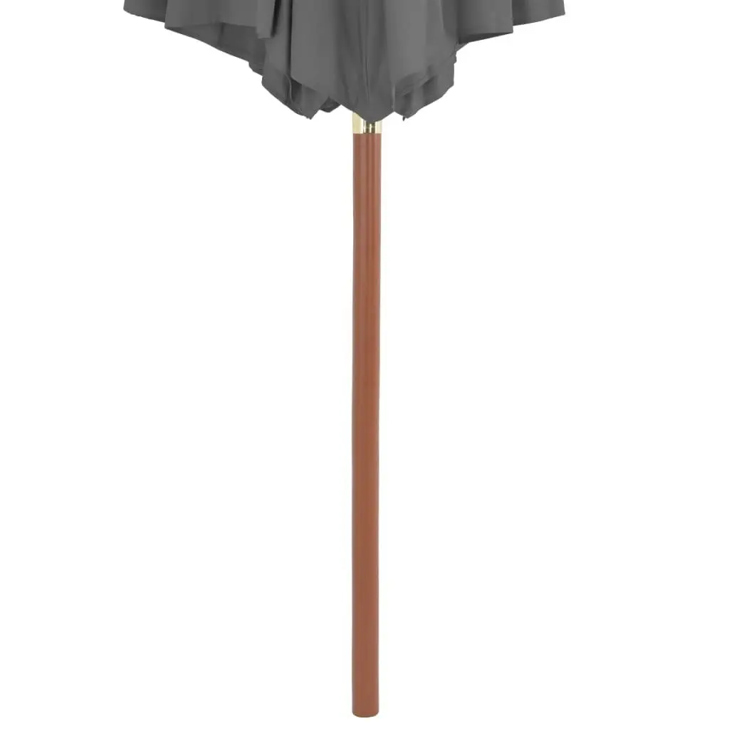 Outdoor Parasol with Wooden Pole 300 cm Anthracite 44495