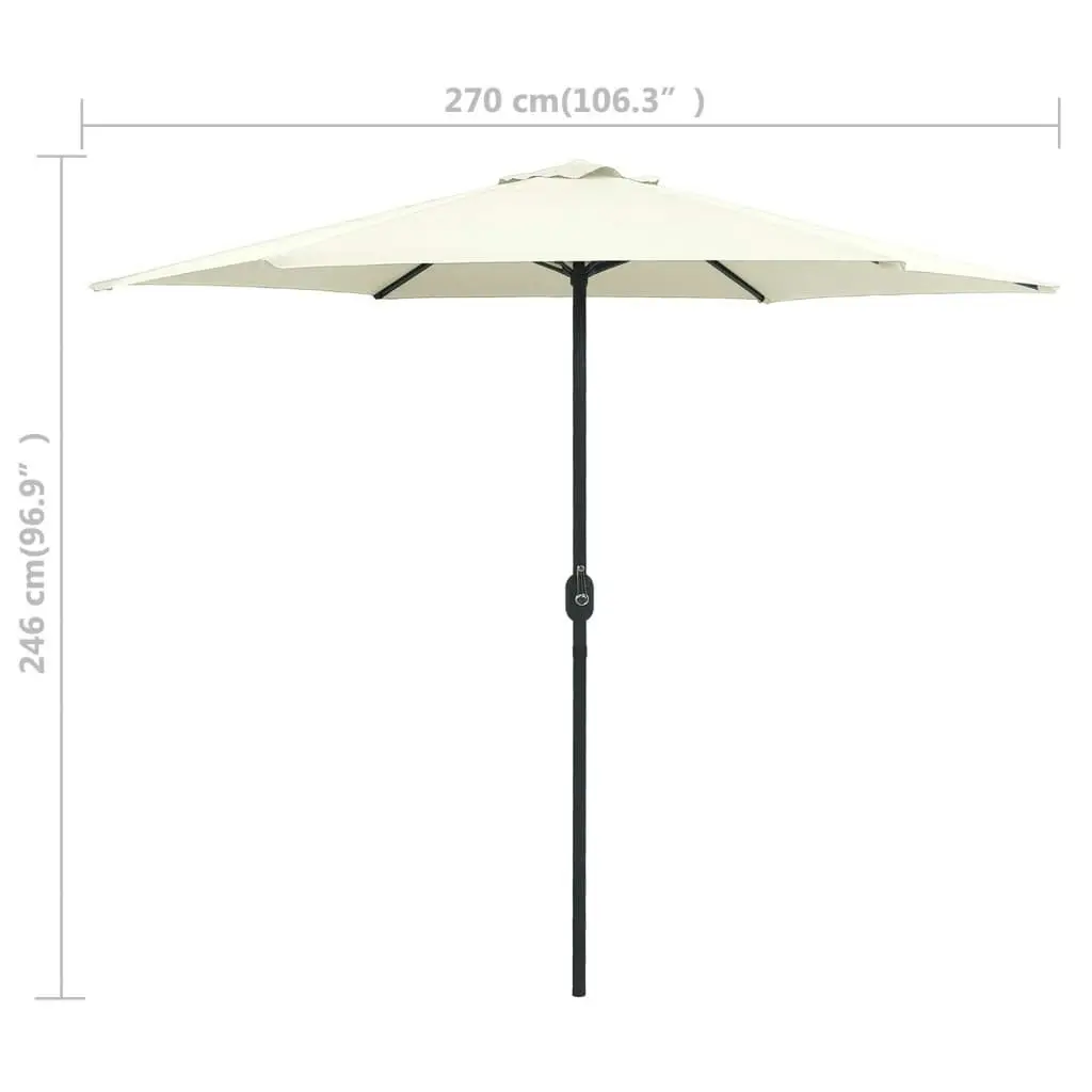 Outdoor Parasol with Aluminium Pole 270x246 cm Sand White 47345