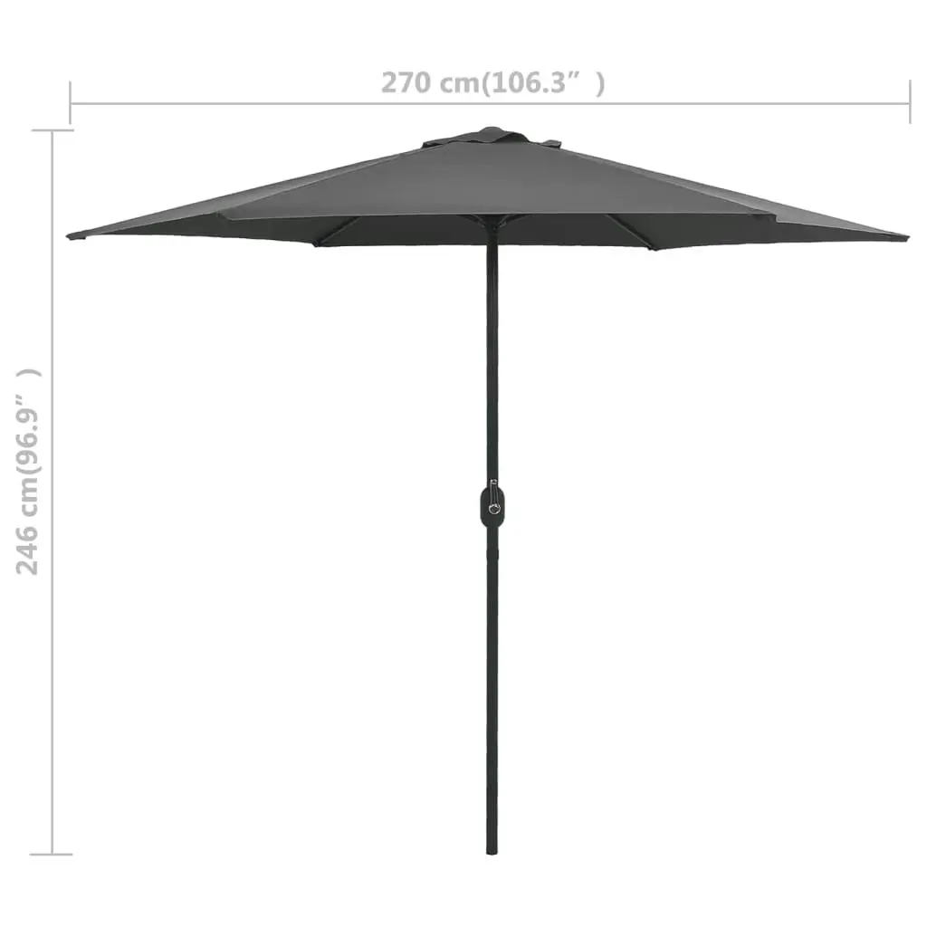 Outdoor Parasol with Aluminium Pole 270x246 cm Anthracite 47346