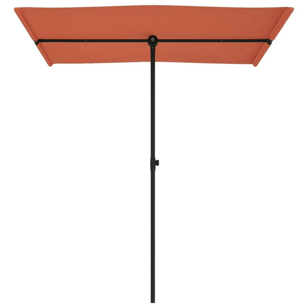 Outdoor Parasol with Aluminium Pole 180x110 cm Terracotta 47333