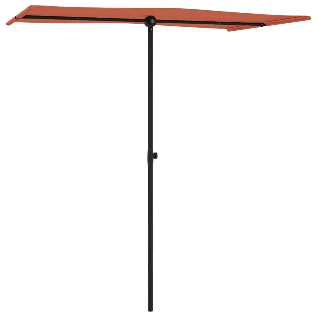 Outdoor Parasol with Aluminium Pole 180x110 cm Terracotta 47333