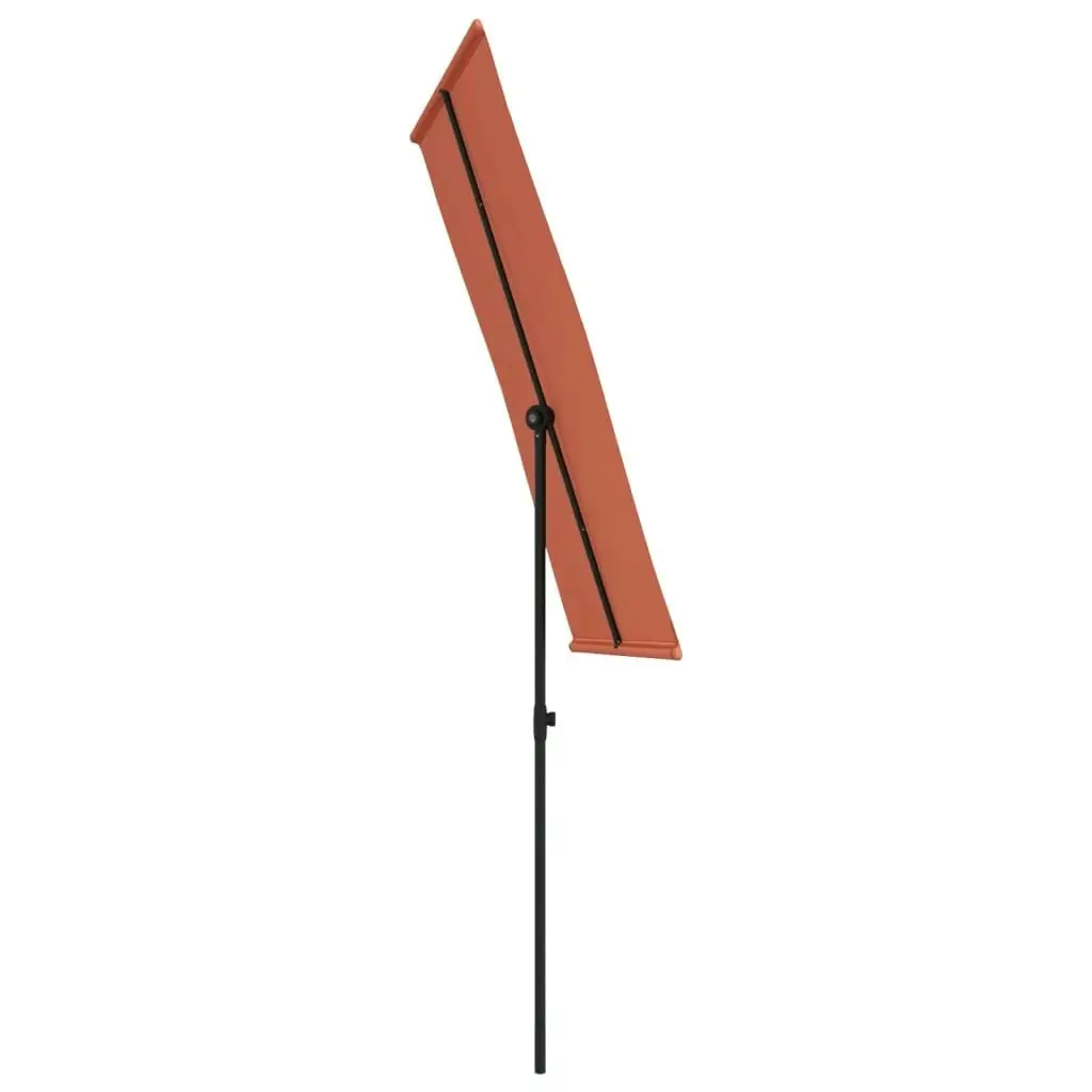 Outdoor Parasol with Aluminium Pole 180x110 cm Terracotta 47333