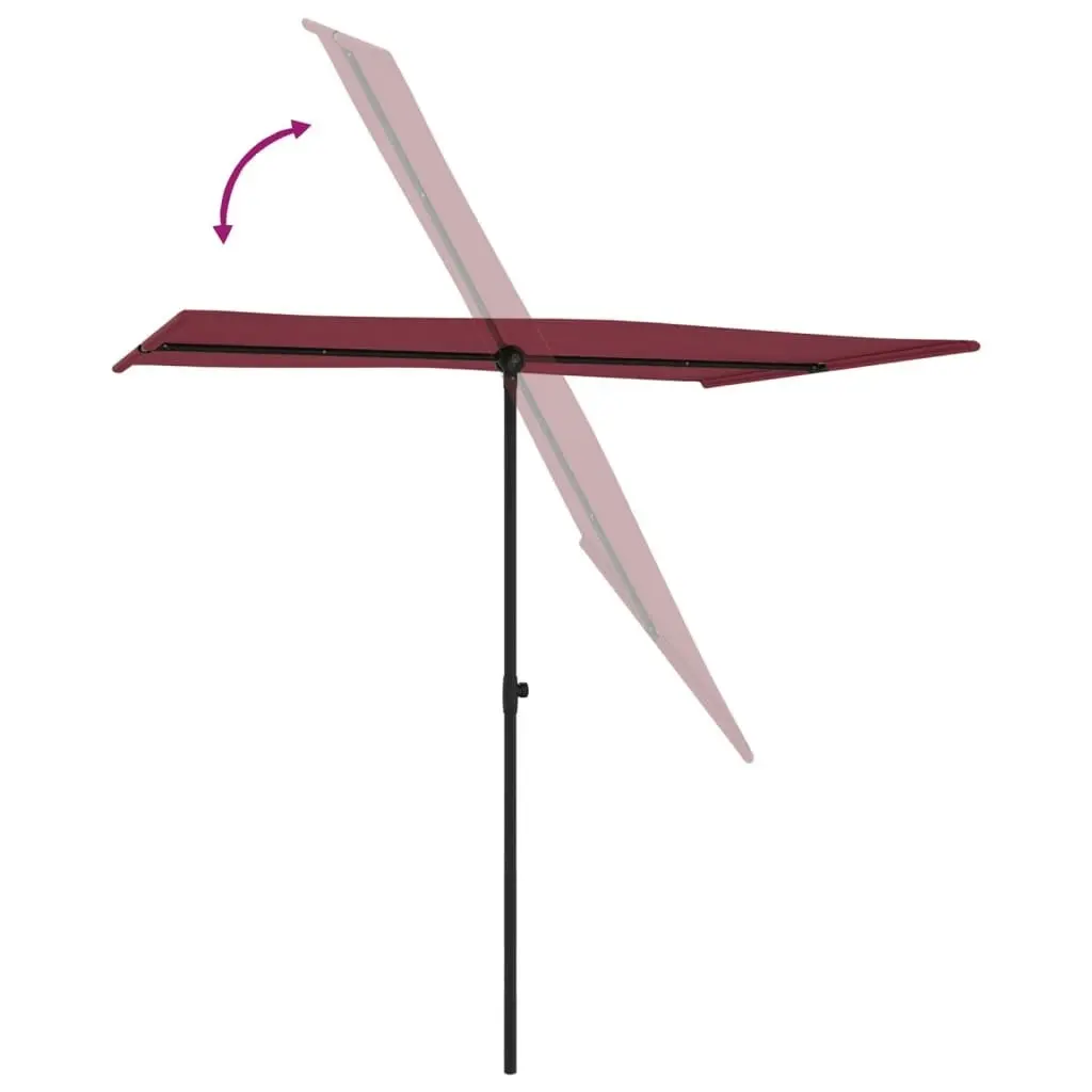 Outdoor Parasol with Aluminium Pole 2x1.5 m Bordeaux Red 47340