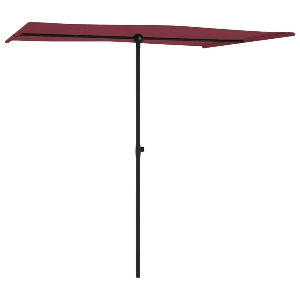 Outdoor Parasol with Aluminium Pole 2x1.5 m Bordeaux Red 47340