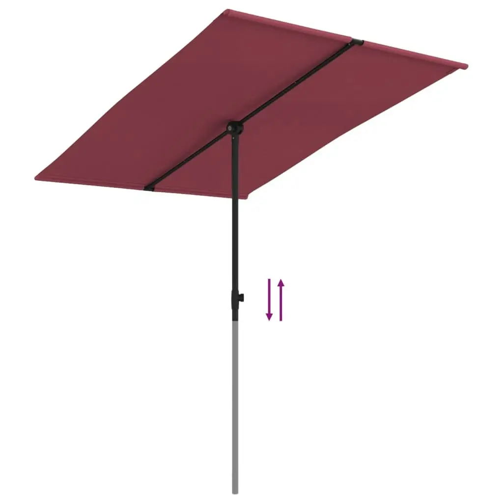 Outdoor Parasol with Aluminium Pole 2x1.5 m Bordeaux Red 47340