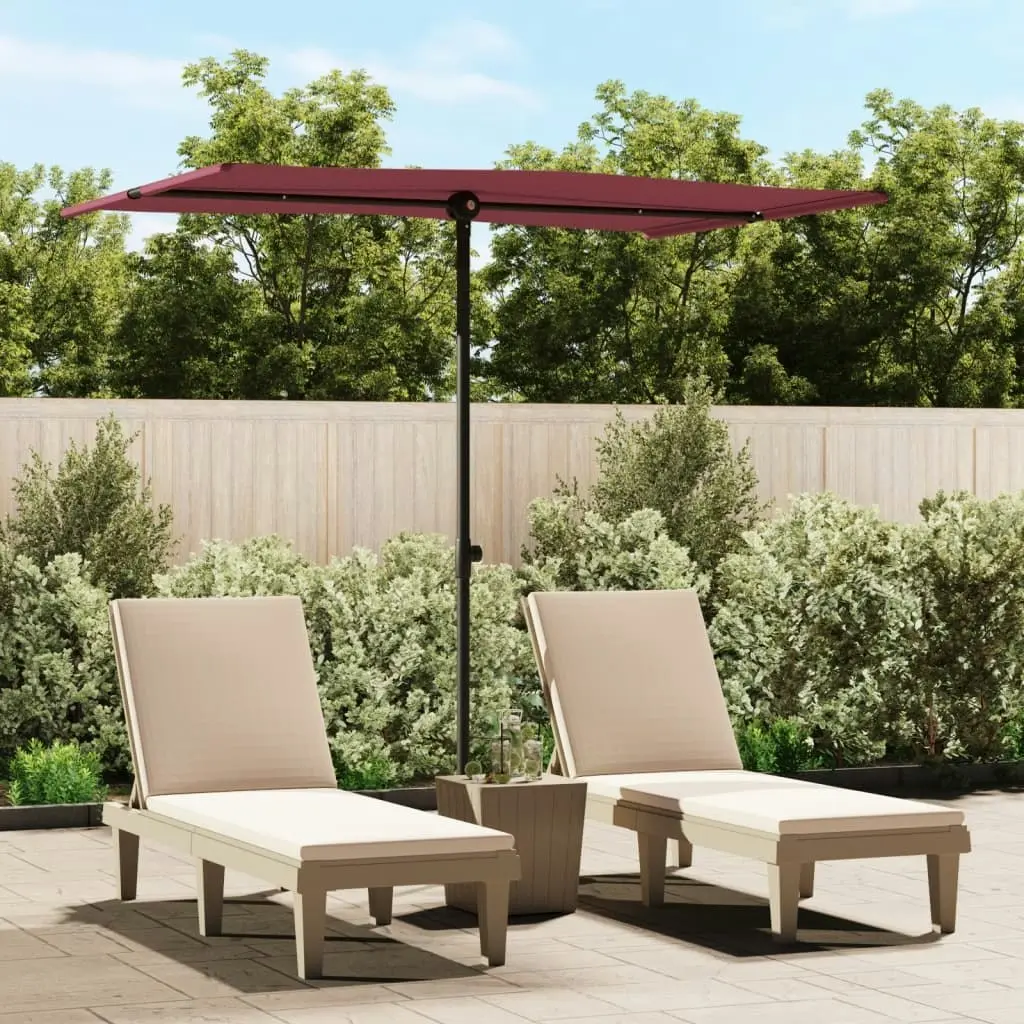 Outdoor Parasol with Aluminium Pole 2x1.5 m Bordeaux Red 47340