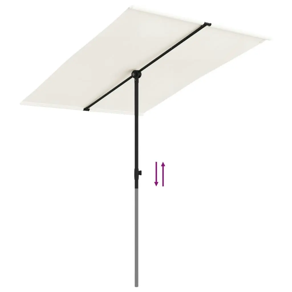 Outdoor Parasol with Aluminium Pole 2x1.5 m Sand White 47337