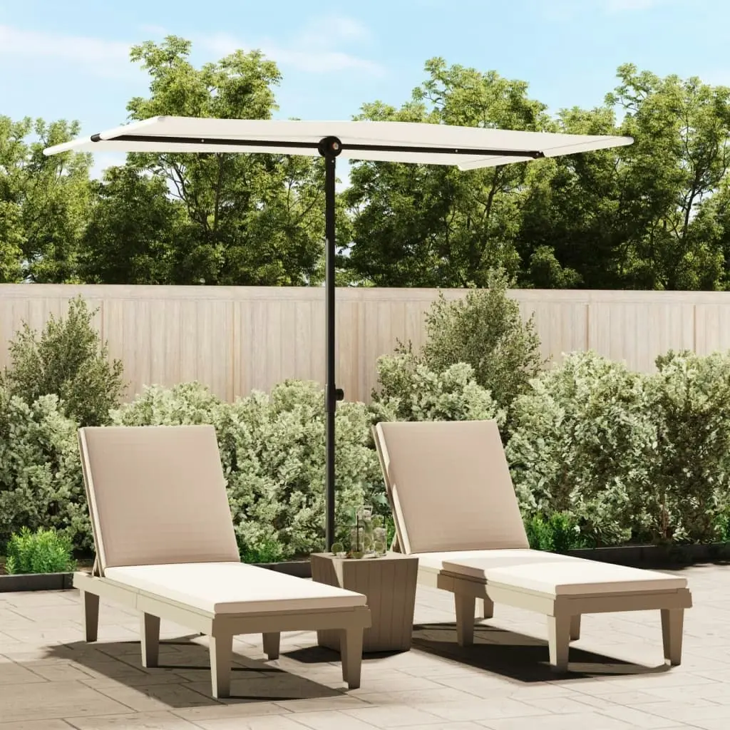 Outdoor Parasol with Aluminium Pole 2x1.5 m Sand White 47337