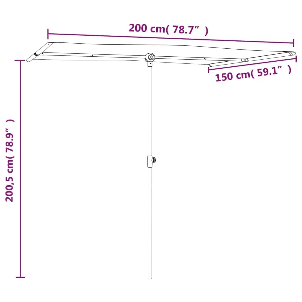 Outdoor Parasol with Aluminium Pole 2x1.5 m Sand White 47337