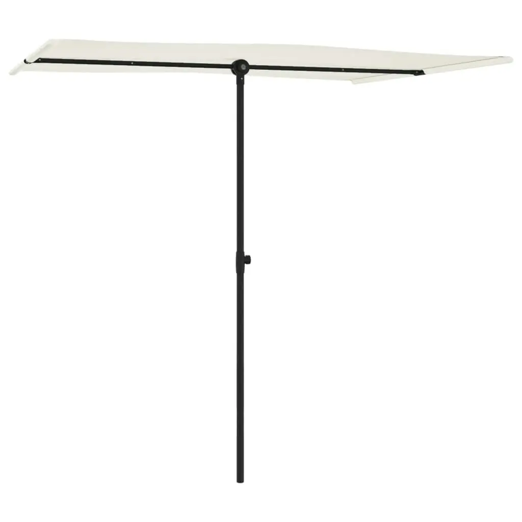 Outdoor Parasol with Aluminium Pole 2x1.5 m Sand White 47337