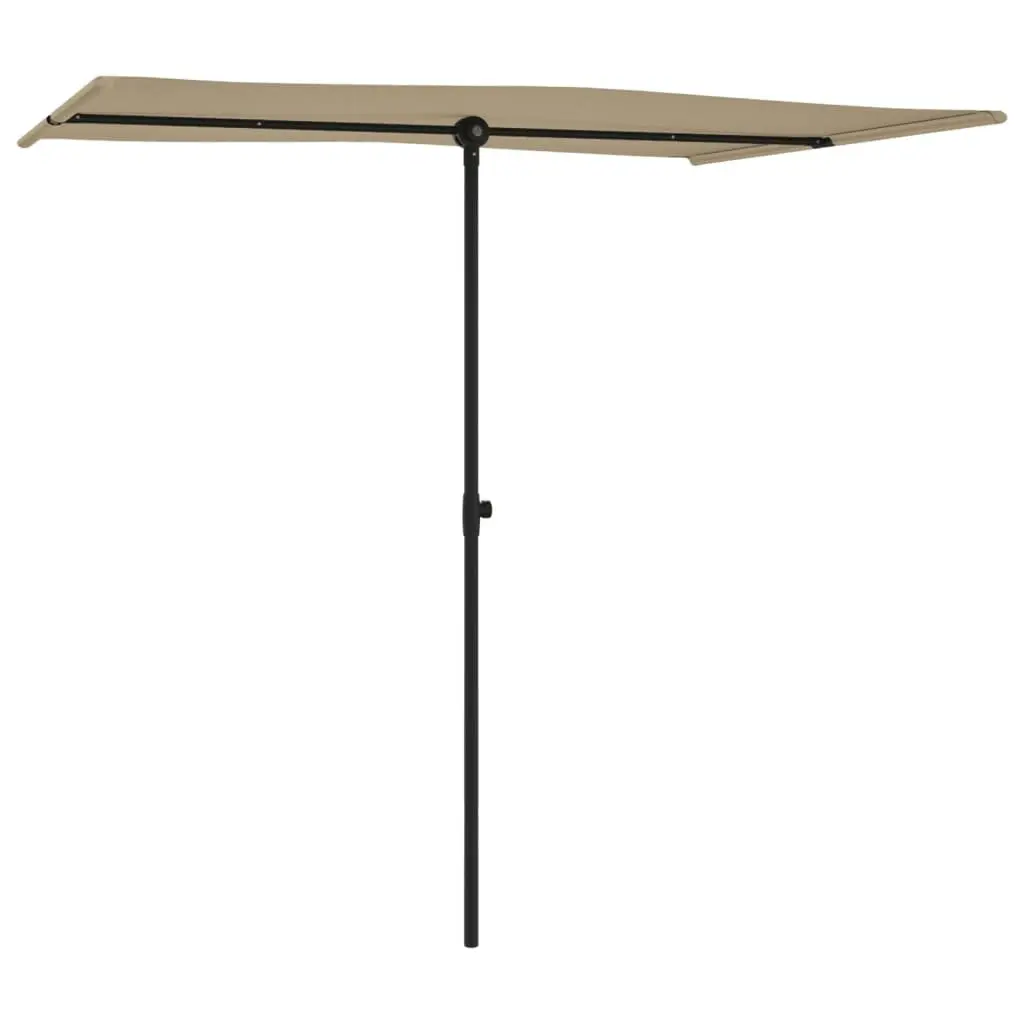 Outdoor Parasol with Aluminium Pole 2x1.5 m Taupe 47339