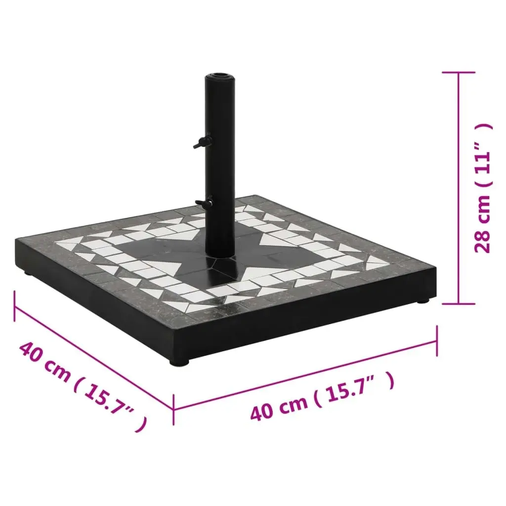 Parasol Base Black and White Square 12 kg 362224