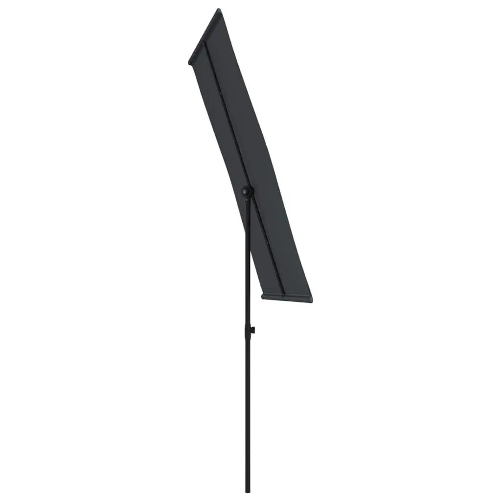 Outdoor Parasol with Aluminium Pole 180x110 cm Black 47334