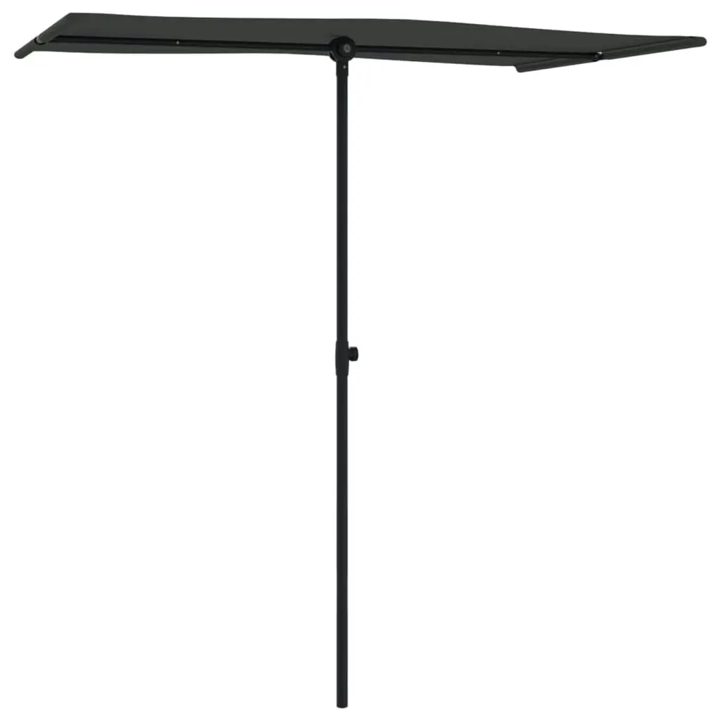 Outdoor Parasol with Aluminium Pole 180x110 cm Black 47334