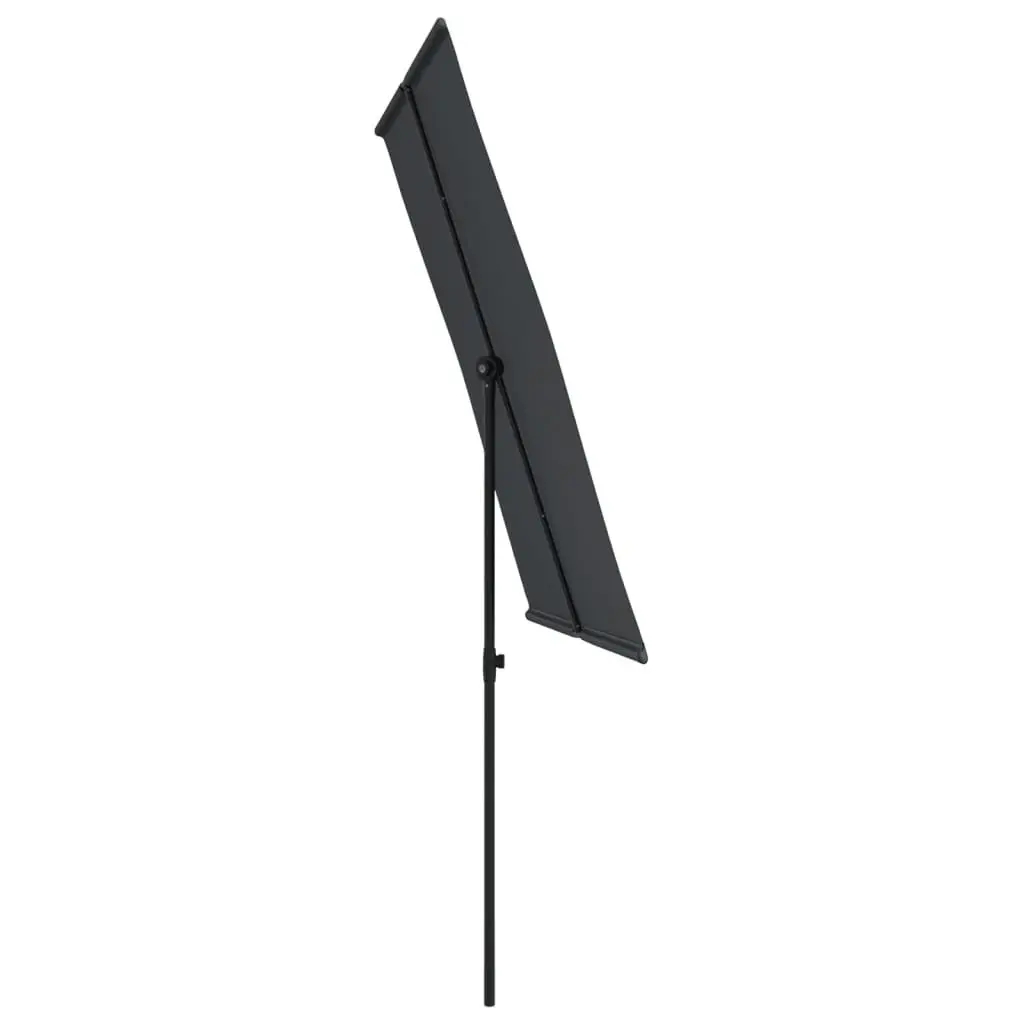 Outdoor Parasol with Aluminium Pole 2x1.5 m Black 47342