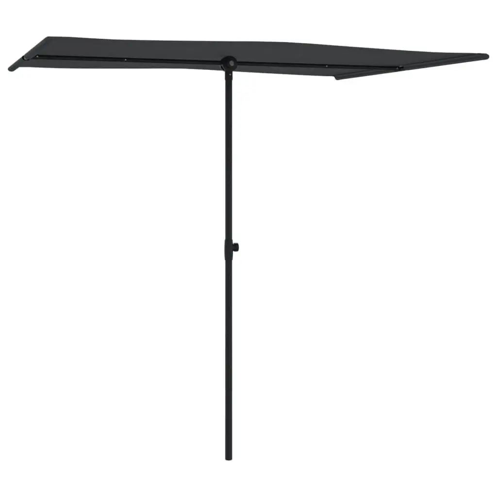 Outdoor Parasol with Aluminium Pole 2x1.5 m Black 47342