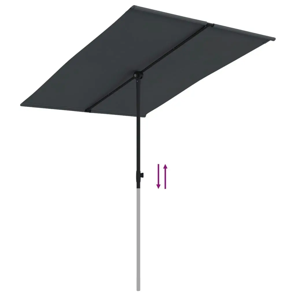 Outdoor Parasol with Aluminium Pole 2x1.5 m Black 47342