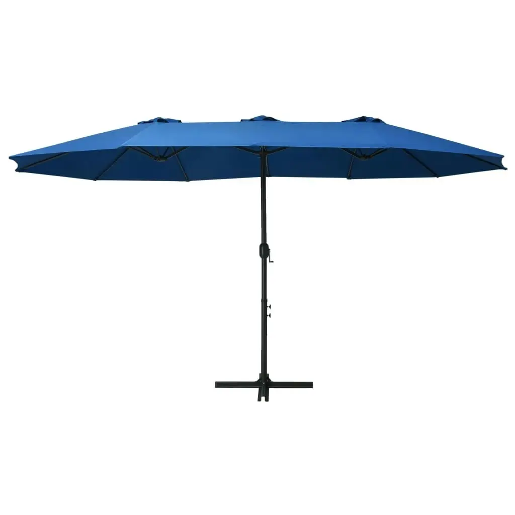 Outdoor Parasol with Aluminium Pole 460x270 cm Blue 47303