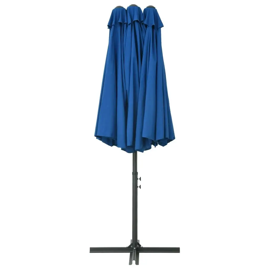 Outdoor Parasol with Aluminium Pole 460x270 cm Blue 47303